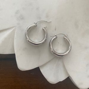Chunky Silver Hoops